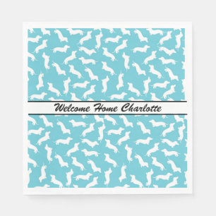 Blauw en Witte Dachshund Feestservetten Servet