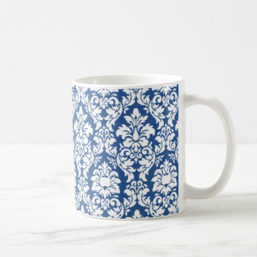 Blauw- en witte Damask Koffiemok (Rechts)