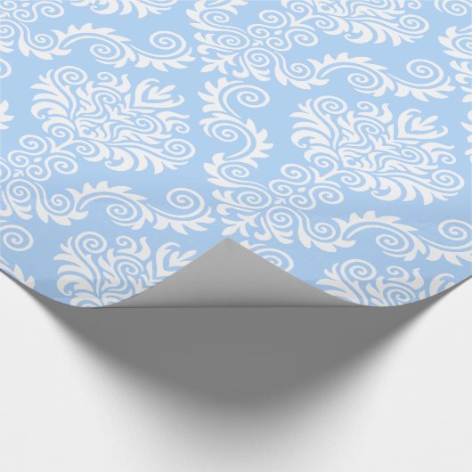 Blauw en witte Damask | Papier voor onmiddellijke  (Hoek)