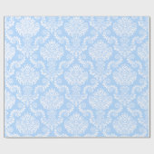 Blauw en witte Damask | Papier voor onmiddellijke  (Vlak)