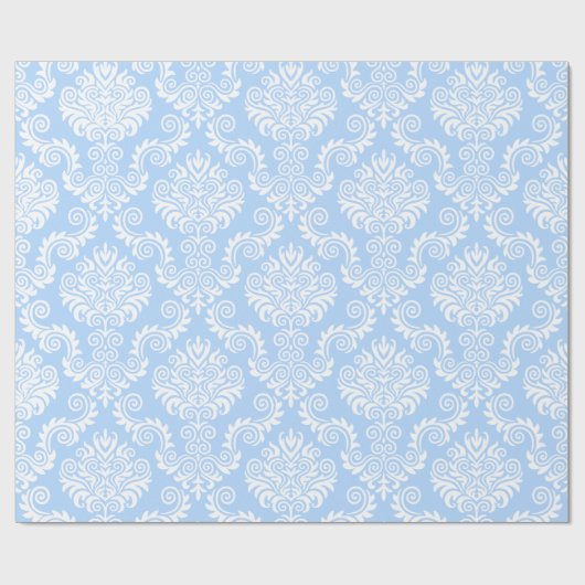 Blauw en witte Damask | Papier voor onmiddellijke  (Vlak)