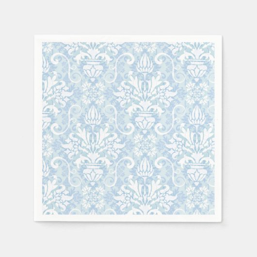 Blauw en witte Damask Servetten (Voorkant)
