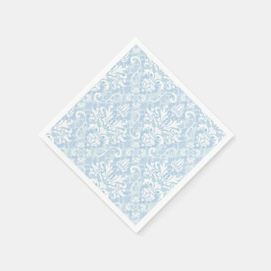 Blauw en witte Damask Servetten (Hoek)