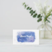 blauw en witte de verfontwerp van de waterverf visitekaartje (Staand voorkant)