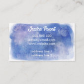 blauw en witte de verfontwerp van de waterverf visitekaartje (Achterkant)