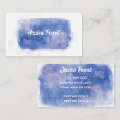 blauw en witte de verfontwerp van de waterverf visitekaartje (Voorkant / Achterkant)