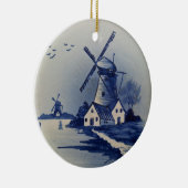 Blauw en Witte Delft Keramisch Ornament (Rechts)