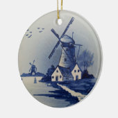 Blauw en Witte Delft Keramisch Ornament (Links)