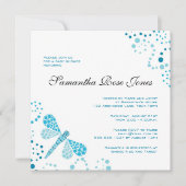 Blauw en witte dragonvlieg Elegant Baby shower Kaart (Voorkant)