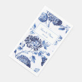 Blauw en Witte Floral 2 Weddenschappen Servet (Hoek)