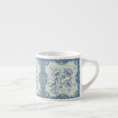 Blauw- en witte Floral Victoriaans Majolica Antiek Espresso Kop (Rechts)