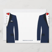 Blauw en witte gay trouwkaarten kaart (Achterkant)