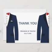 Blauw en witte gay trouwkaarten voor dankbetuiging bedankkaart (Voorkant)