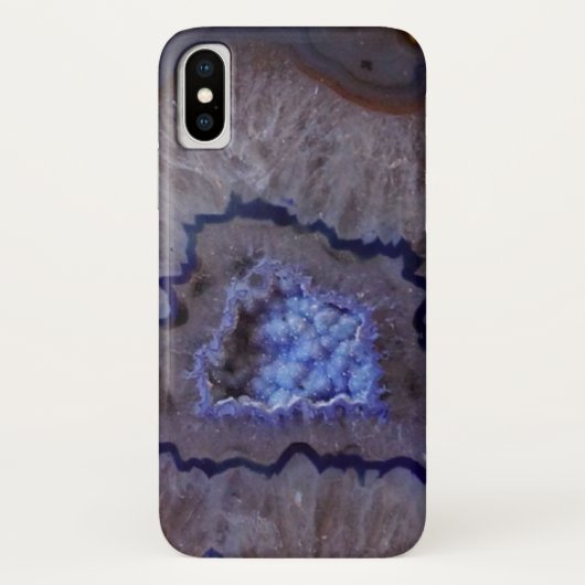 Blauw en Witte Geode Mineraal Stenen Mobielhoes Case-Mate iPhone Case (Achterkant)