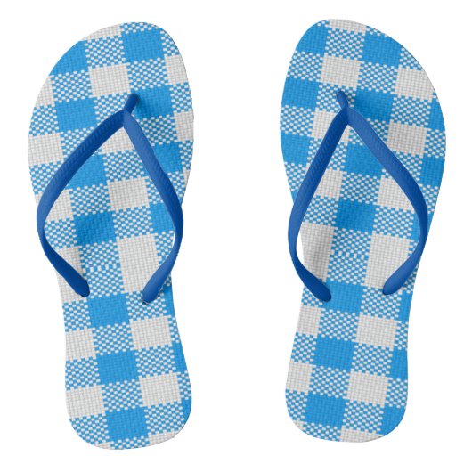 Blauw en witte gif teenslippers (Voetbed)