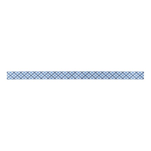 Blauw- en witte gingham-patroonlint satijnen lint (Voorkant)
