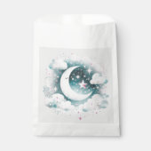 Blauw en Witte Halve Maan Hemelse Boho Moderne Bedankzakje (Voorkant)