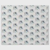 Blauw en Witte Halve Maan Hemelse Boho Moderne Cadeaupapier (Vlak)