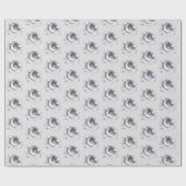Blauw en Witte Halve Maan Hemelse Boho Moderne Cadeaupapier (Vlak)