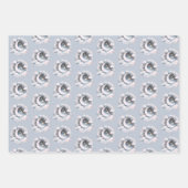 Blauw en Witte Halve Maan Hemelse Boho Moderne Inpakpapier Vel (Voorkant 3)