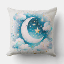 Blauw en Witte Halve Maan Hemelse Boho Moderne