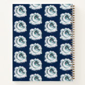 Blauw en Witte Halve Maan Hemelse Boho Moderne Notitieboek (Achterkant)