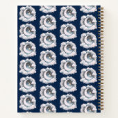 Blauw en Witte Halve Maan Hemelse Boho Moderne Notitieboek (Achterkant)