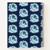 Blauw en Witte Halve Maan Hemelse Boho Moderne Notitieboek (Achterkant)