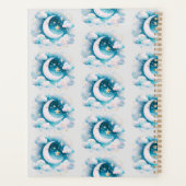 Blauw en Witte Halve Maan Hemelse Boho Moderne Planner (Achterkant)