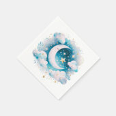 Blauw en Witte Halve Maan Hemelse Boho Moderne Servet (Hoek)