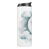 Blauw en Witte Halve Maan Hemelse Boho Moderne Thermosbeker (Gedraaid links)