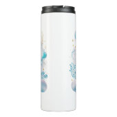 Blauw en Witte Halve Maan Hemelse Boho Moderne Thermosbeker (Achterkant)