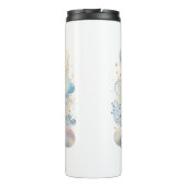 Blauw en Witte Halve Maan Hemelse Boho Moderne Thermosbeker (Achterkant)