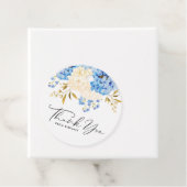 Blauw en Witte Hortensia Baby Shower Bedankje Bedankjes Labels (In situ)