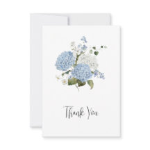 Blauw en Witte Hortensia Bloemen Bruiloft Bedankt