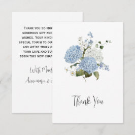 Blauw en Witte Hortensia Bloemen Bruiloft Bedankt