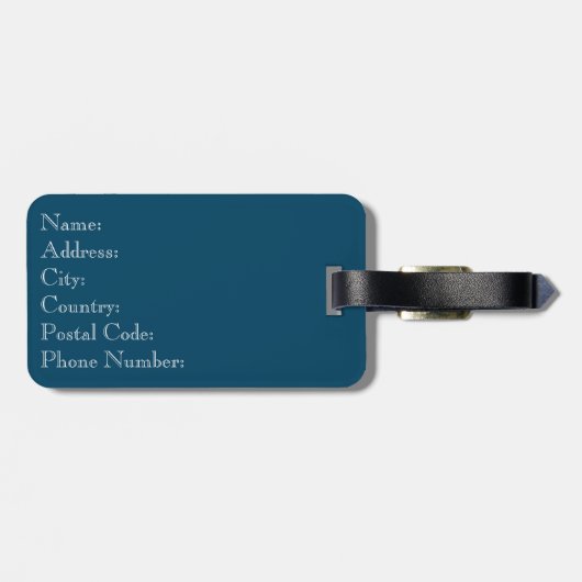 Blauw- en witte-jachtpatroon bagagelabel (Achterkant horizontaal)