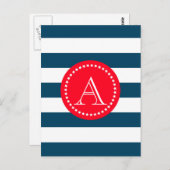 Blauw- en witte-jachtpatroon briefkaart (Voorkant / Achterkant)