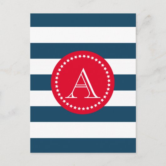 Blauw- en witte-jachtpatroon briefkaart (Voorkant)