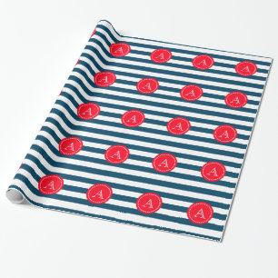 Blauw- en witte-jachtpatroon cadeaupapier