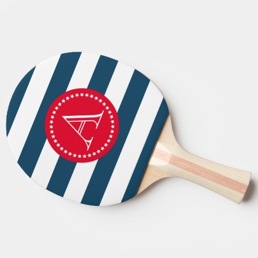 Blauw- en witte-jachtpatroon tafeltennisbatje (Zijkant)