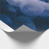 BLAUW EN WITTE JELLYFISH IN WATER CADEAUPAPIER (Hoek)