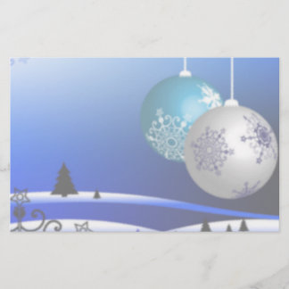Blauw en witte kerst briefpapier