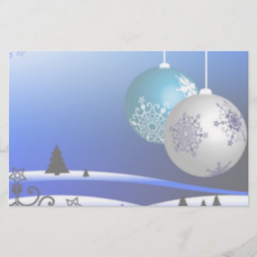 Blauw en witte kerst briefpapier (Voorkant)