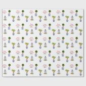 Blauw en witte kerst cadeaupapier (Vlak)