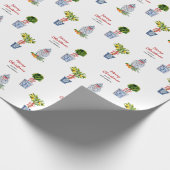 Blauw en witte kerst cadeaupapier (Hoek)