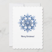 Blauw en witte kerst kaart (Achterkant)