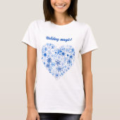 Blauw en witte kerst t-shirt (Voorkant)