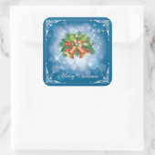  Blauw en Witte Kerst van de Zeeslag Vierkante Sticker (Tas)