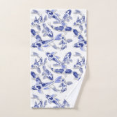 Blauw en witte koi bad handdoek (Handdoek)
